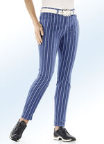 Jeans in aparter Streifendessinierung JEANSBLAU-ECRU