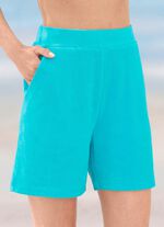 Shorts aus Frottierstretch TÜRKIS