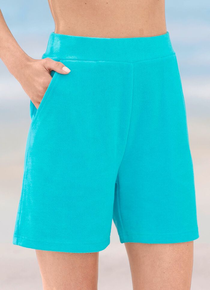 Shorts aus Frottierstretch TÜRKIS