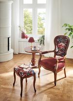 Sitzm&ouml;bel mit Gestell aus massivem Buchenholz NUSSBAUM-BORDEAUX