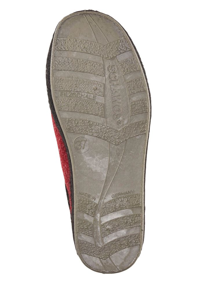 Atmungsaktive Damen-Hausschuhe, mit Schurwolle BORDEAUX-SCHWARZ