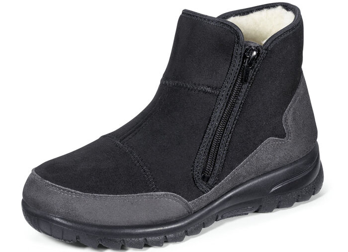 Laurina Haus-Stiefelette mit seitlichem Reißverschluss SCHWARZ-GRAU