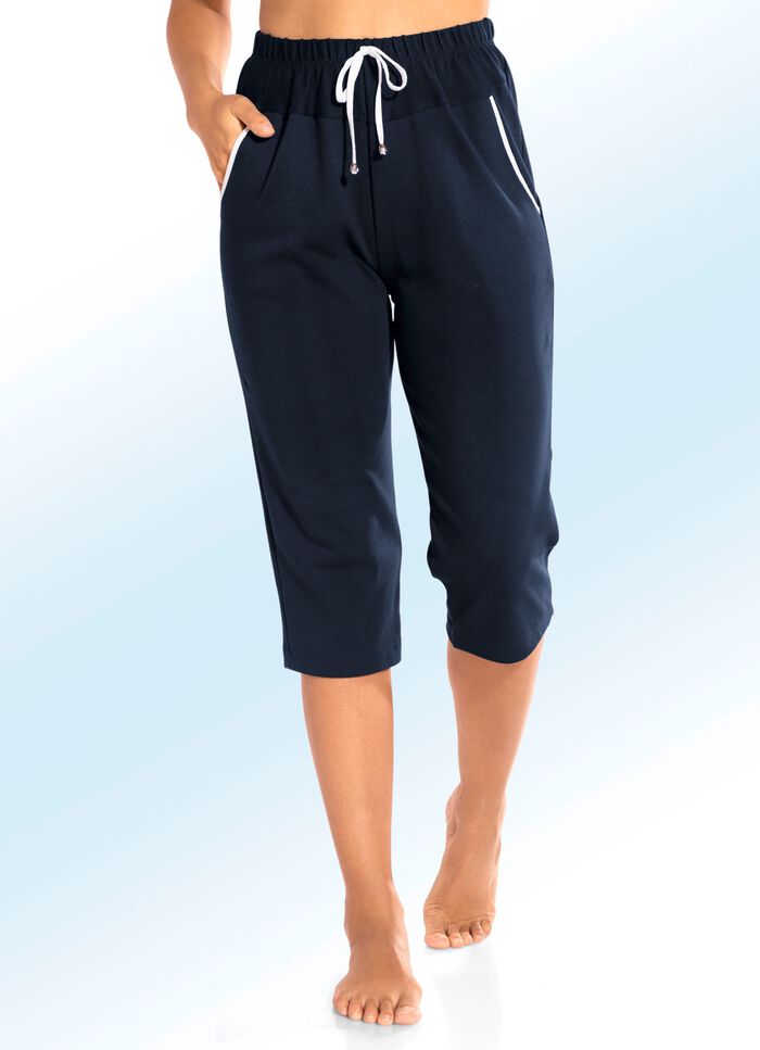 Caprihose mit Zierband MARINE