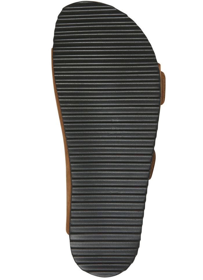 Andrea Conti Pantolette mit bunt bedrucktem Lederfu&szlig;bett BRAUN