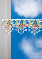 Winterliche Stangendekoration aus echter Plauener Spitze 