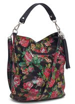 Tasche in floraler Mosaik-Optik SCHWARZ-BUNT