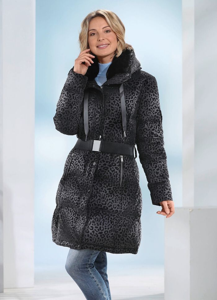 Kurzmantel mit Stretchg&uuml;rtel 