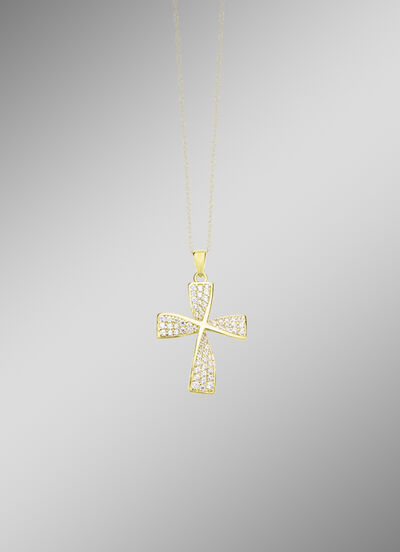 Wundervoller Kreuz-Anhänger mit Zirkonia 