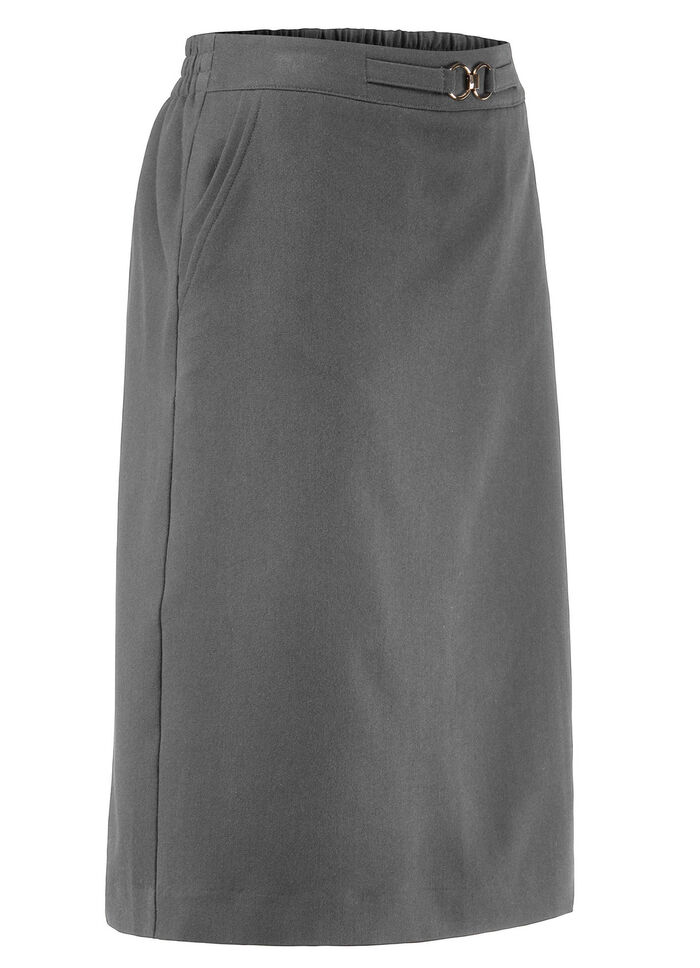 Rock in schmaler Schnittführung GRAU MELIERT