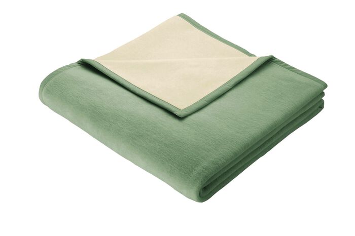 Schlafdecke mit Veloursbandeinfassung GR&Uuml;N