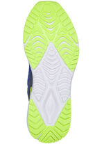 Sabot aus Textilmaterial mit Synthetikbes&auml;tzen BLAU-LIMONE