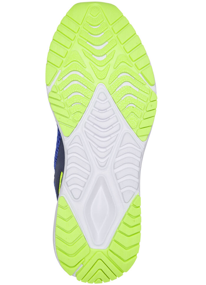 Sabot aus Textilmaterial mit Synthetikbes&auml;tzen BLAU-LIMONE