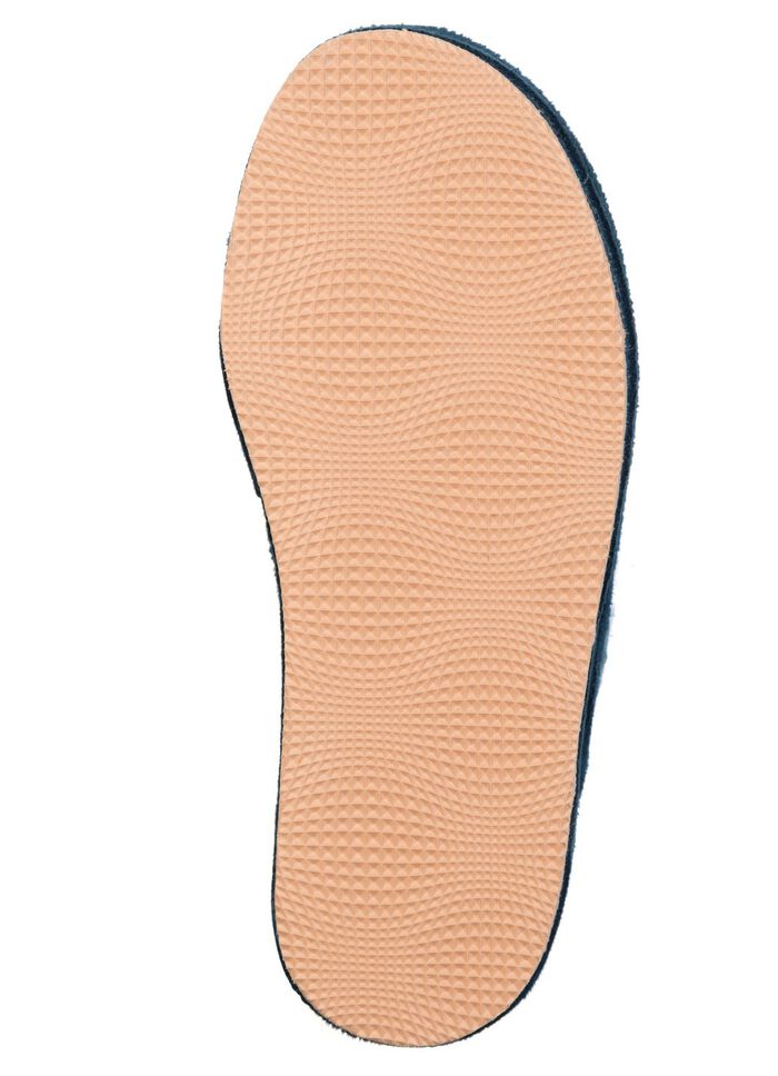 Laurina, gef&uuml;tterte Damen-Hausschuhe, mit Schurwolle BLAU