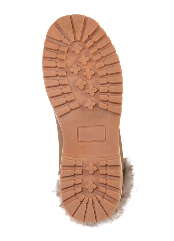 Schn&uuml;r-Bootie aus schattiertem Nubukmaterial BRAUN