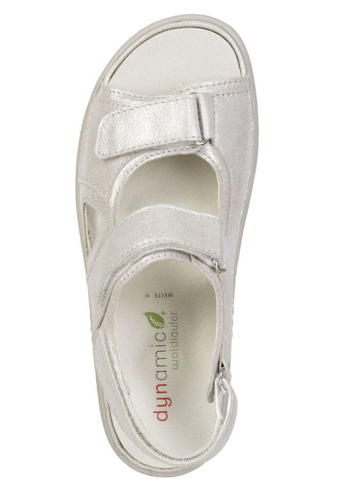 Waldläufer, bequeme Damen-Sandalen, Weite H, mit herausnehmbarem Fußbett CHAMPAGNER