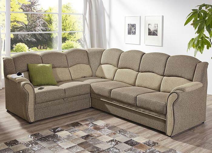 Polsterecke auf stabilem, teilmassivem Holzgrundgestell 