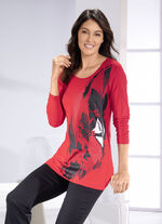 Shirt mit silberfarbenen Zierplättchen