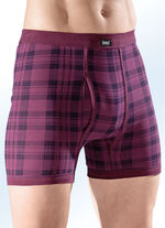 Viererpack Unterhosen aus Feinripp, mit Eingriff, Karodessin 