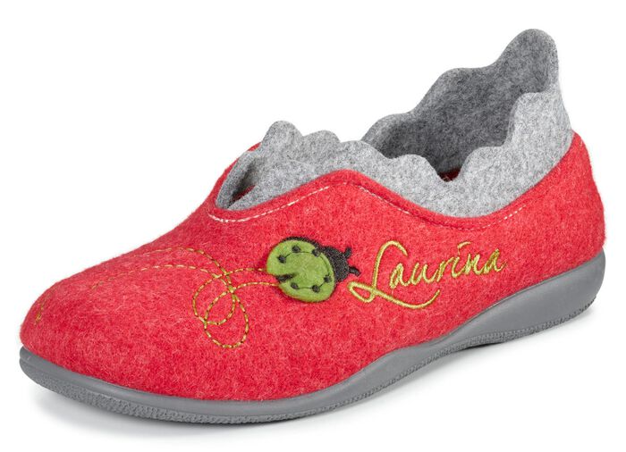 Laurina Filz-Hausschuh mit fantasievoller Stickerei 
