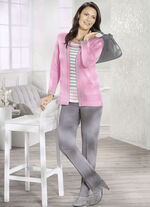 Pullover in Twinset-Optik ROSÉ-GRAU-WEISS