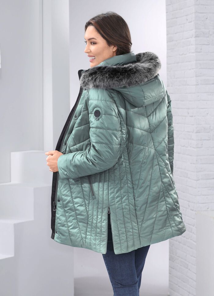 Jacke mit abnehmbarem Kunstpelz-Besatz 