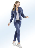 Jeansjacke mit Destroyed-Effekten JEANSBLAU