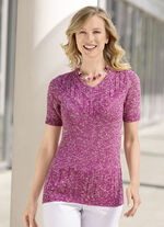 Pulli aus Melangegarn FUCHSIA MELIERT