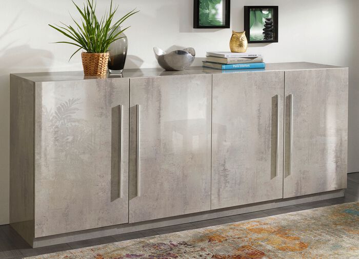 Sideboard, 3-t&uuml;rig mit hochgl&auml;nzenden Oberfl&auml;chen MARMOROPTIK