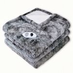 XXL-Heizdecke in Lammfell-Optik GRAU