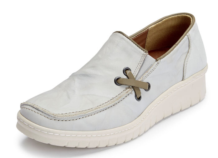 ELENA EDEN Slipper mit Knitterstruktur EISGRAU