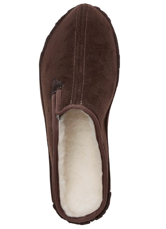 Atmungsaktive Herren-Hausschuhe, mit Schurwolle 