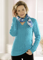 Pullover in Strukturmix TÜRKIS