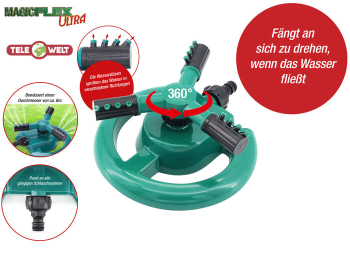 Magic Flex Ultra 360&deg; Gartensprinkler 