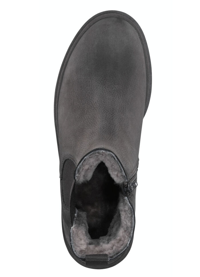 Trendige Stiefelette mit kuscheligem Lammfellfutter GRAU