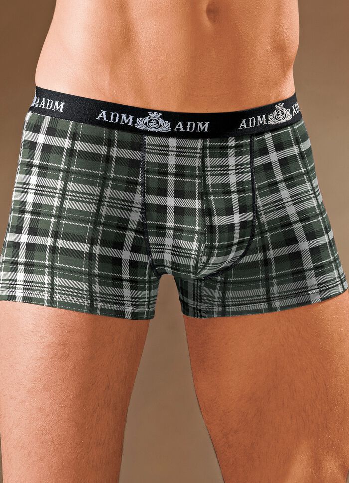 Viererpack Pants aus Feinjersey, kariert 