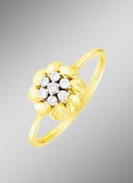 Schicker Damenring in Bl&uuml;tenform mit 7 Brillanten 