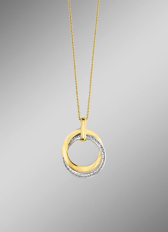 Zeitlose Eleganz: Anh&auml;nger mit synth. Zirkonia und Ankerkette 