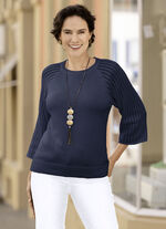 Pullover mit Raglanärmeln in Ajourdessin MARINE