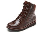 Waldl&auml;ufer Stiefelette aus krokogepr&auml;gtem Nappaleder BRAUN