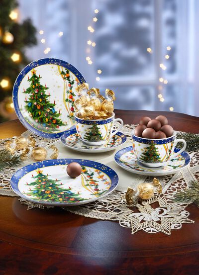 Weihnachtsgedeck-Set mit Pralinenkugeln 