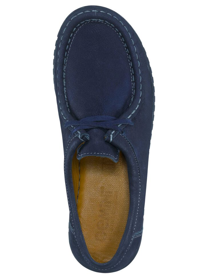 Mokassin-Schn&uuml;rschuh aus Rind-Nubukleder MARINE
