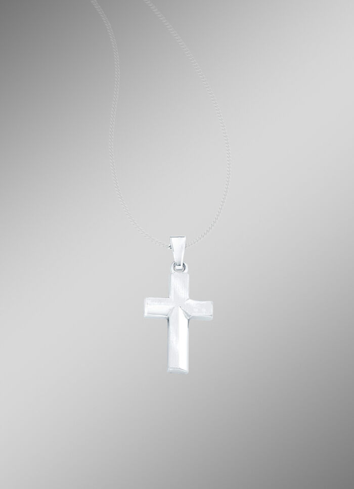 Edler Kreuz-Anhänger aus Weißgold 