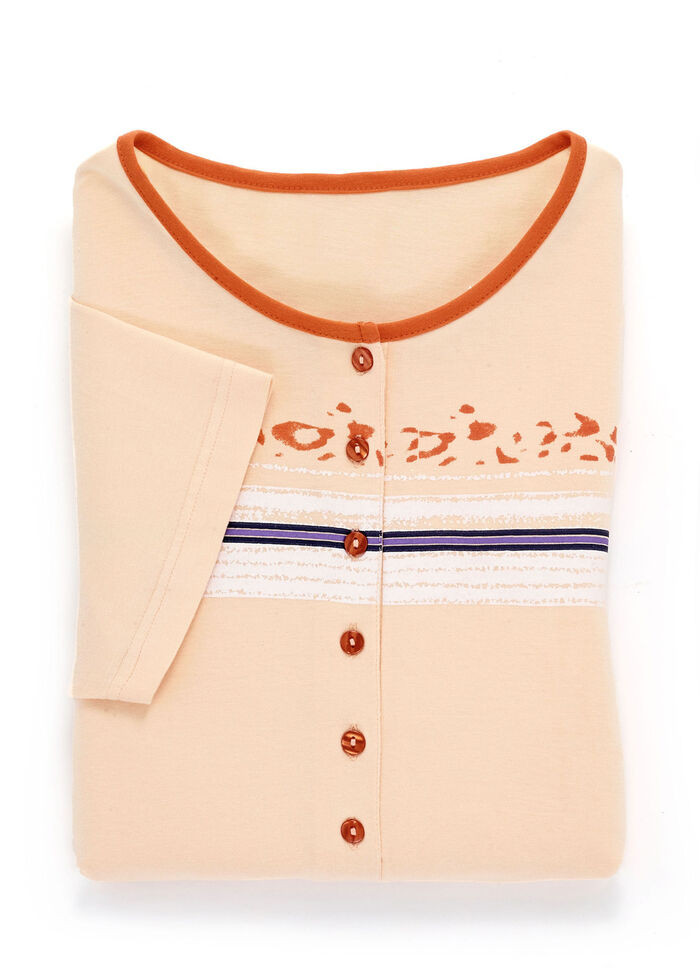 Zweierpack Nachthemden mit platziertem Druck vorne 1X BLEU, 1X APRICOT