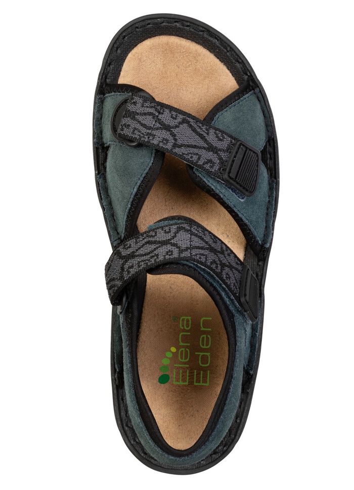 ELENA EDEN, sportliche Damen-Sandalen, Weite G, mit Klettverschluss DUNKELBLAU