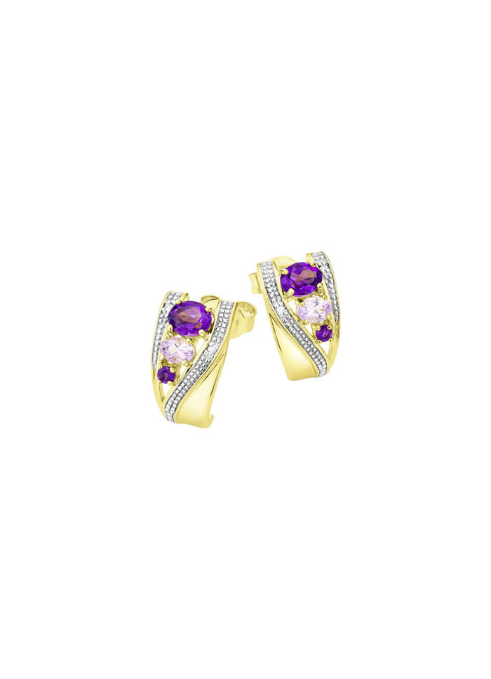 Ohrstecker mit Amethyst und Zirkonia 
