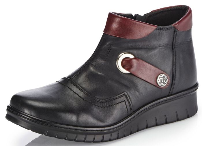 ELENA EDEN Bootie mit ansprechendem Metallschmuck SCHWARZ-BORDEAUX