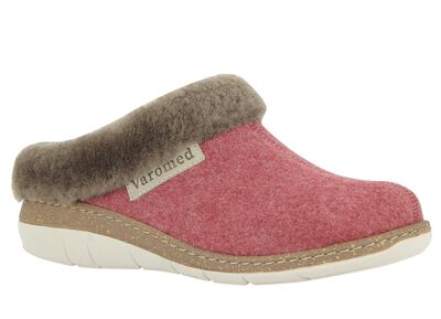 Hausschuh mit Lammfellkragen 