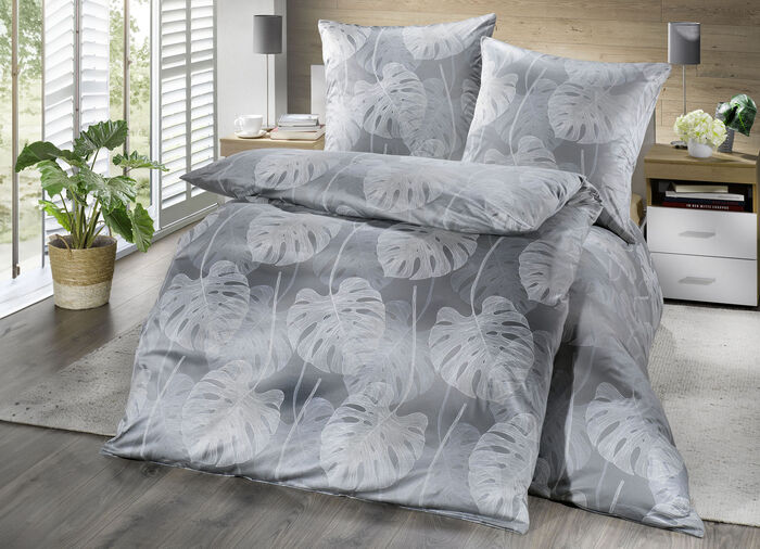 Mako-Satin Bettw&auml;sche-Garnitur von Estella TAUPE