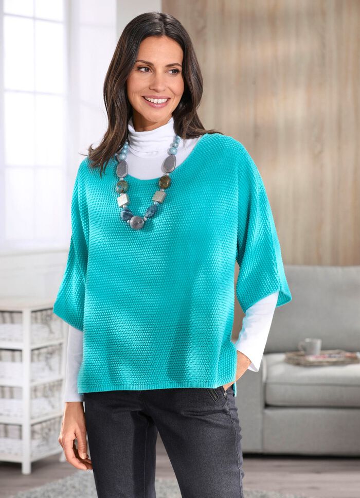 Pulli in weiter Form TÜRKIS