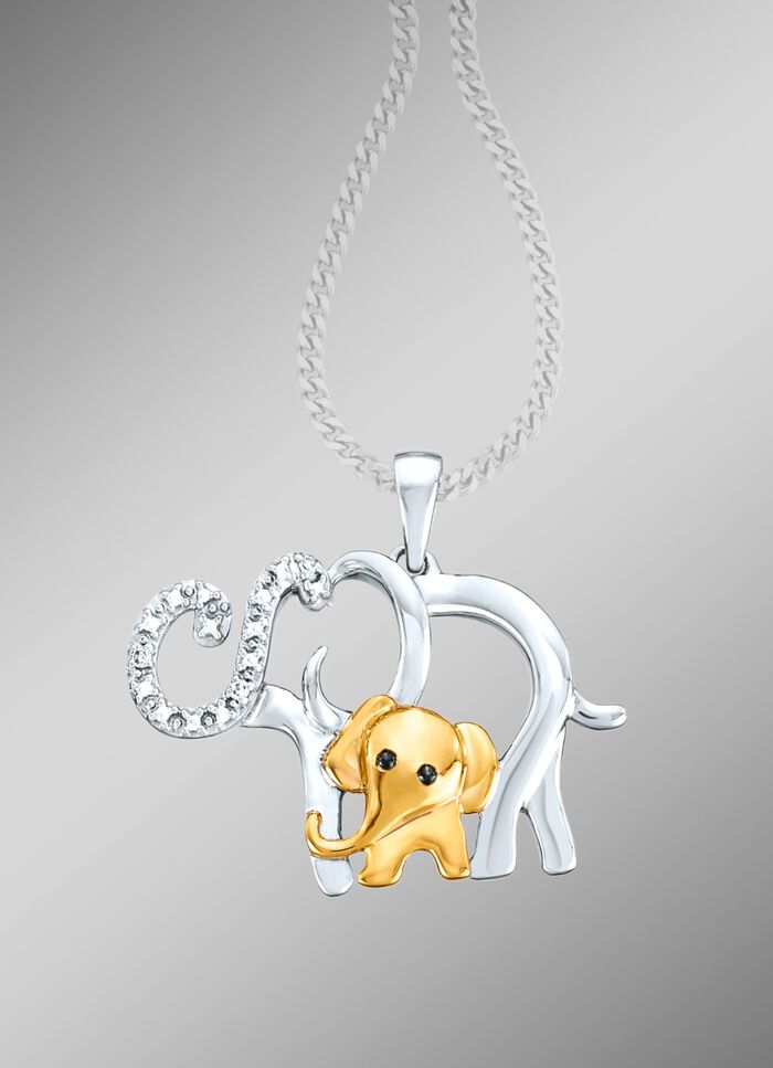 Elefanten-Anh&auml;nger mit 3 Diamanten 